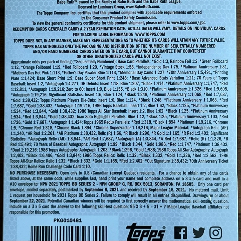 2021 Topps MLB Series 2 Baseball TARGET EXCLUSIVE Hanger Box LOT of 2 SEALED NEW - Picture 4 of 4